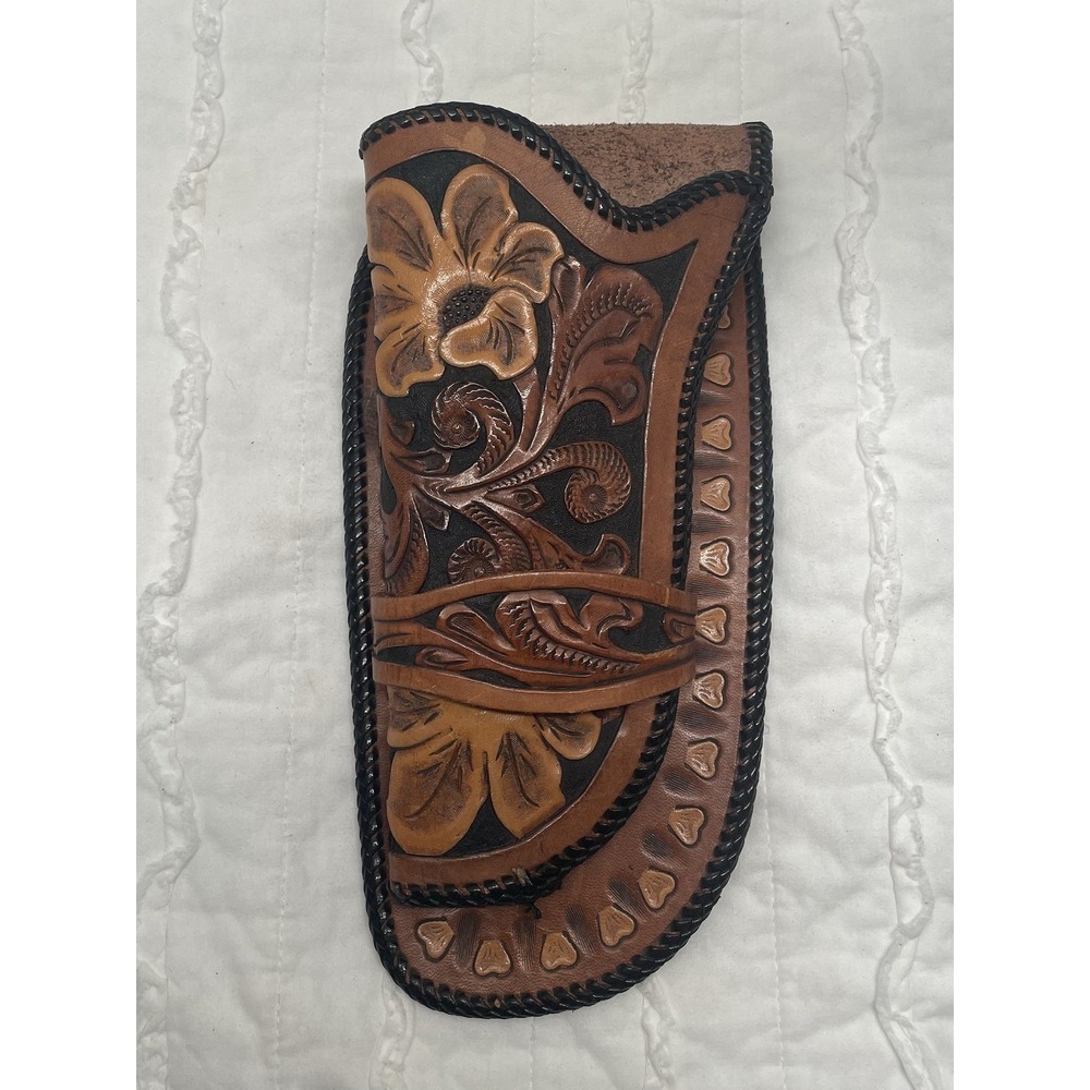 Beautiful Vintage Holster Custom Floral Leather Unbranded